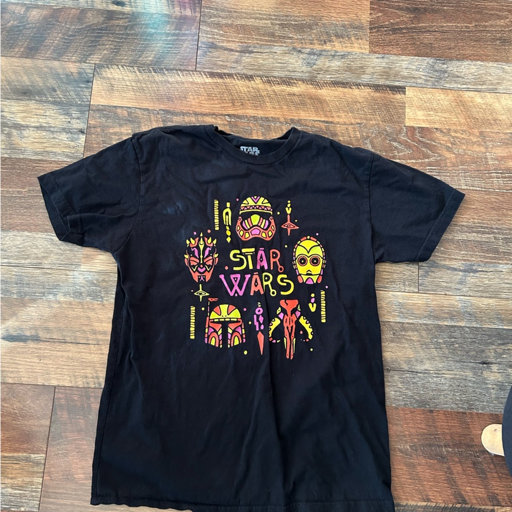Fifth Sun Black Star Wars Tee with Colorful Masks